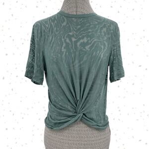 Lululemon Twist Front Crescent Tee Short Sleeve Tidewater Teal Green Swirl 10